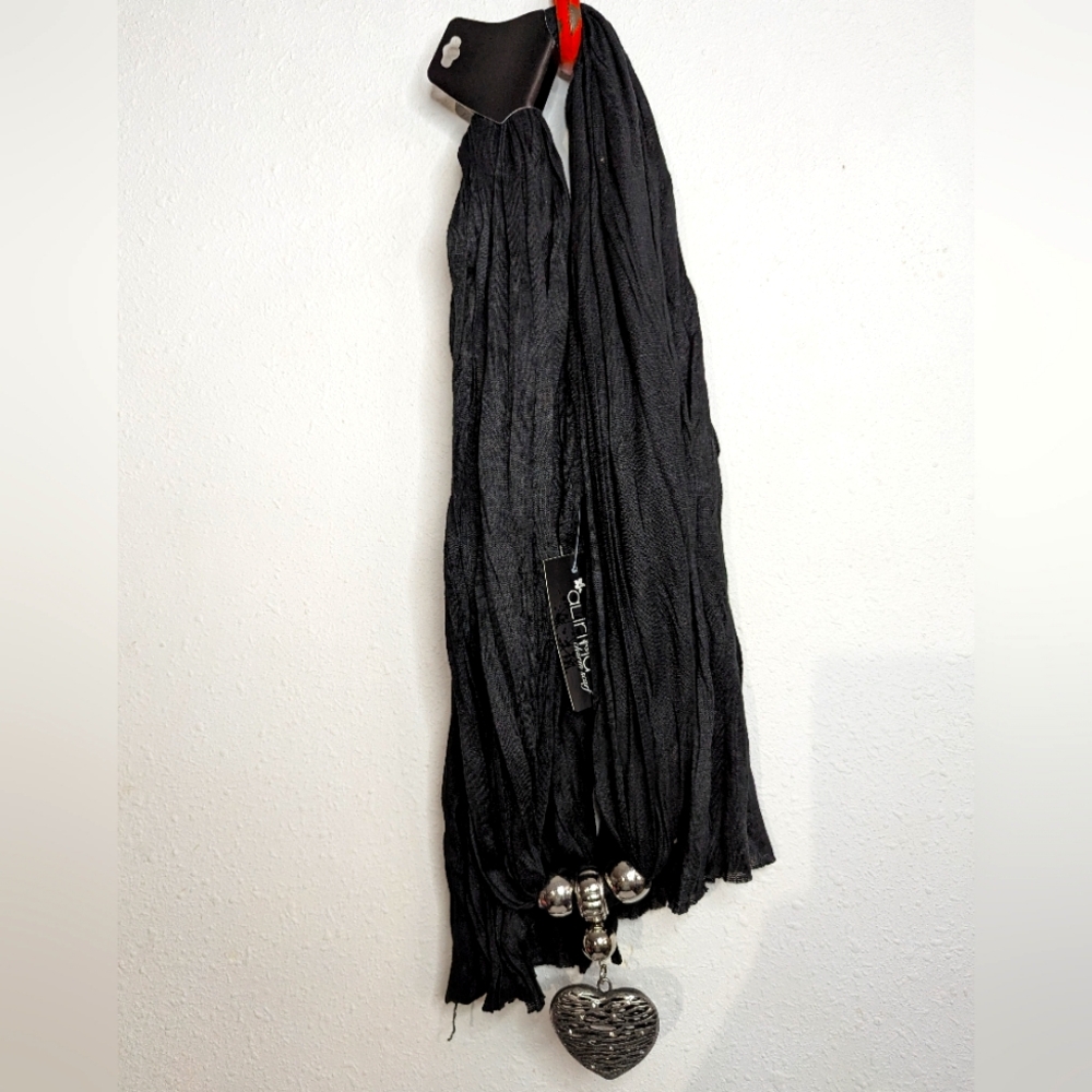 NWT Multiple Way Scarf w/Heart Charm